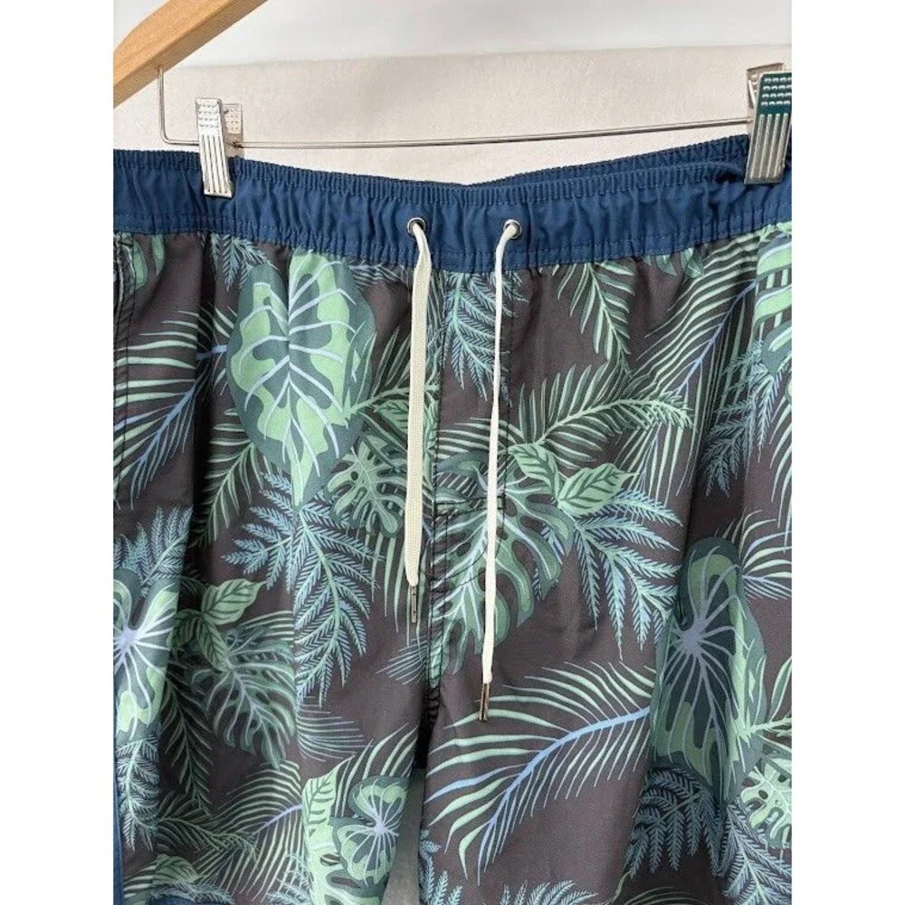Fair Harbor Swim Shorts Lined Trunks‎ Sz XXL  Mens Hawaiian Leaf Floral Stretch